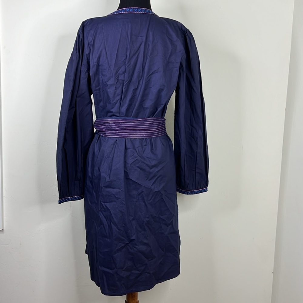 BELLA TU Navy Embroidered Longsleeve Dress XS - Picture 7 of 9